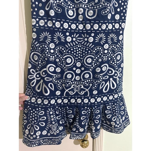 Alice + Olivia Blue and White Mini Dress - Picture 9 of 13